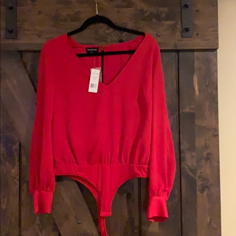 Long sleeve thong bodysuit